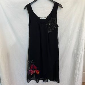 Desigual Sheer Layered Sleeveless Dress, Sz 36 (Small)
